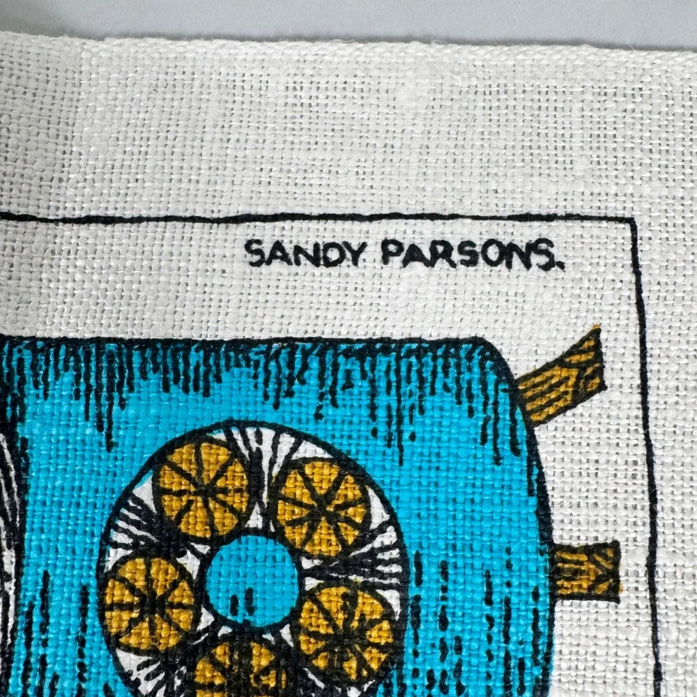 Sandy Parsons Vintage Gingerbread Tea Towel Baking Retro Kitchen Cookies Kitschy